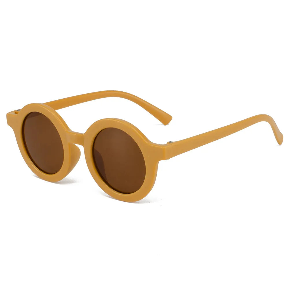 Kindersonnenbrille, runder Rahmen im Einsatzstil, Baby-Sonnenbrille für 1–7 Jahre alte Babys, Sonnenschutz, Sonnenschutz