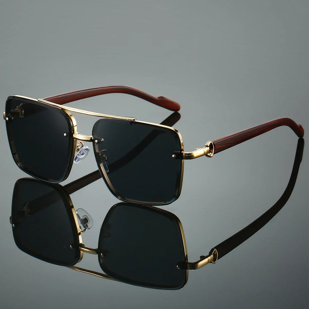 KAMMPT Mode Retro Quadratische Metall Shades frauen Original Marke Design Fahren Sonnenbrille Neue Doppel Brücke Pilot Sonnenbrille