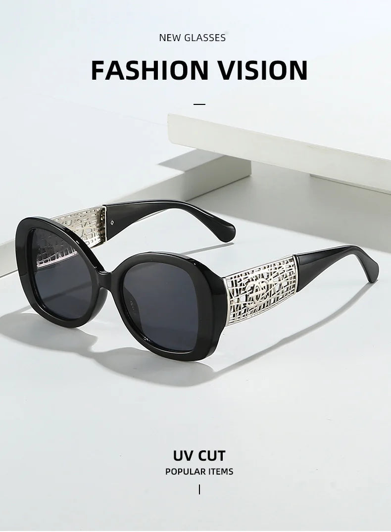 Vintage Luxus Designer Quadrat Sonnenbrille Für Frauen Männer Mode Übergroßen Retro Sonnenbrille Im Freien Fahren Retro Schatten UV400