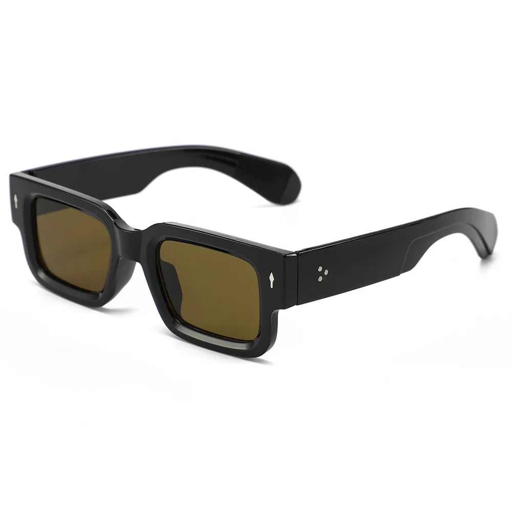 1PC Unisex Retro Quadratische Sonnenbrille Klassischer UV-Schutz Kunststoffrahmen für Outdoor-Reisen Fahren