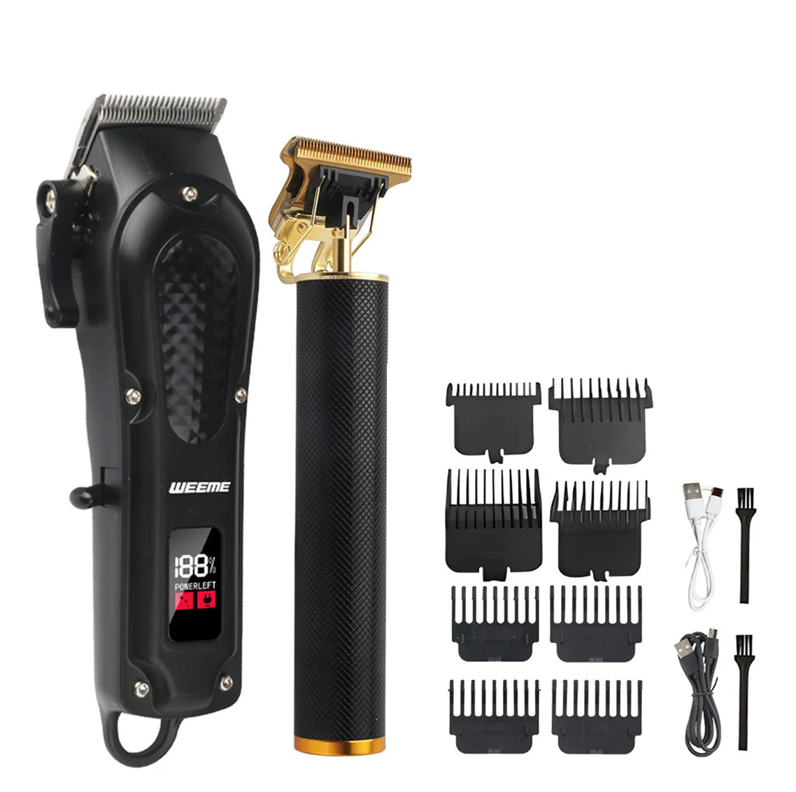 T9 Vintage Herren elektrische Haarschneidemaschine Bartschneider/wiederaufladbare Haarschneidemaschine mit Nasenhaarschneider Kit Freund Geschenk