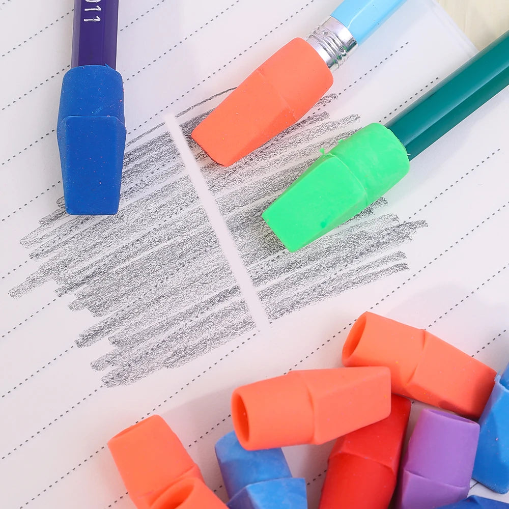 2-in-1-Radiergummis, Bleistift-Top-Schutzkappen, kreative Meißelform, Stiftspitze, Schutzhülle, Radiergummi, Korrekturzubehör für Studenten