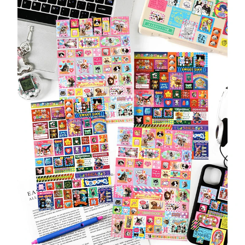 1Pc Japanischen Stil Kawaii Aufkleber Regenbogen Traum Serie Synthetische Papier Aufkleber Cartoon Sammelalbum Journal DIY Dekor Liefert