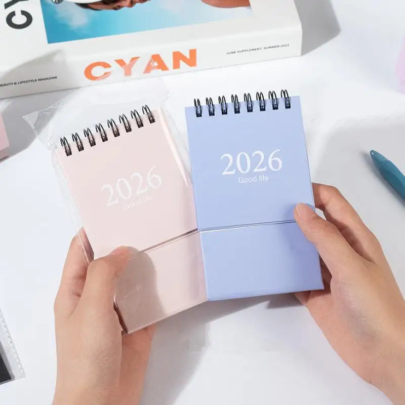 【MAX-55】Mini-Tischkalender 2026, kleiner Stand-Flip-Wochenkalender, kreativer Spulenkalender, Planer für die tägliche Zeitplanplanung