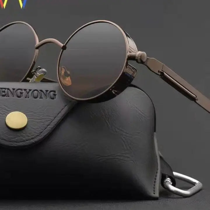 Runde Sonnenbrille Mann Gothic Steampunk Sonnenbrille für Frauen Marke Designer Vintage Mode Metall Shades Brillen Gafas De Sol