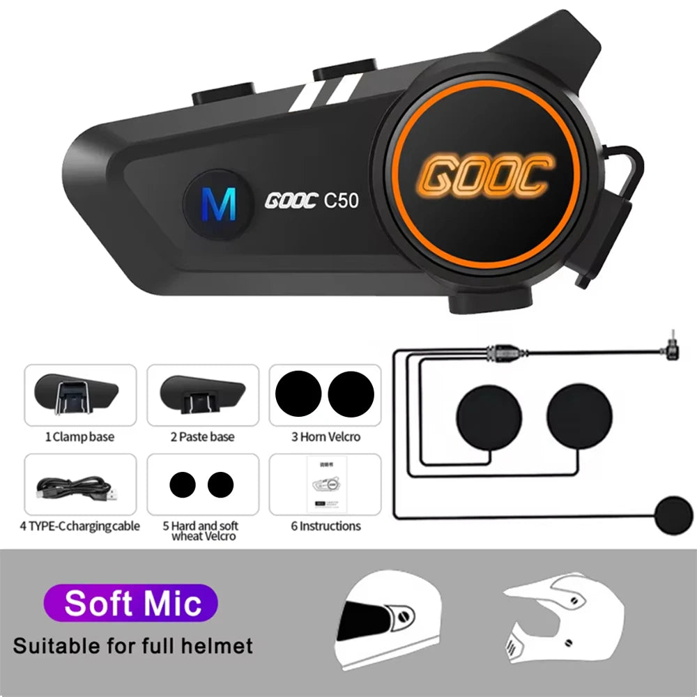 Bluetooth 5,3 Helm Headset Drahtlose Freisprecheinrichtung Telefon Kit Motorrad Wasserdichte Kopfhörer MP3 Musik Player Lautsprecher für Moto