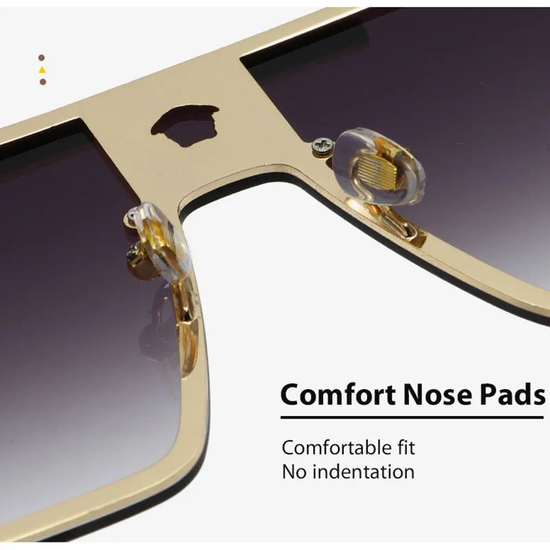 Neue stilvolle Sonnenbrille mit übergroßen Rahmen, trendiges Metalldesign, perfekt für Modeshows und coolen Streetstyle.
