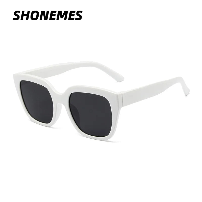Shonemes quadratische Sonnenbrille Vintage Männer Frauen Schatten großen Rahmen Outdoor UV400 Sonnenbrille schwarz weiß für weibliche Männer