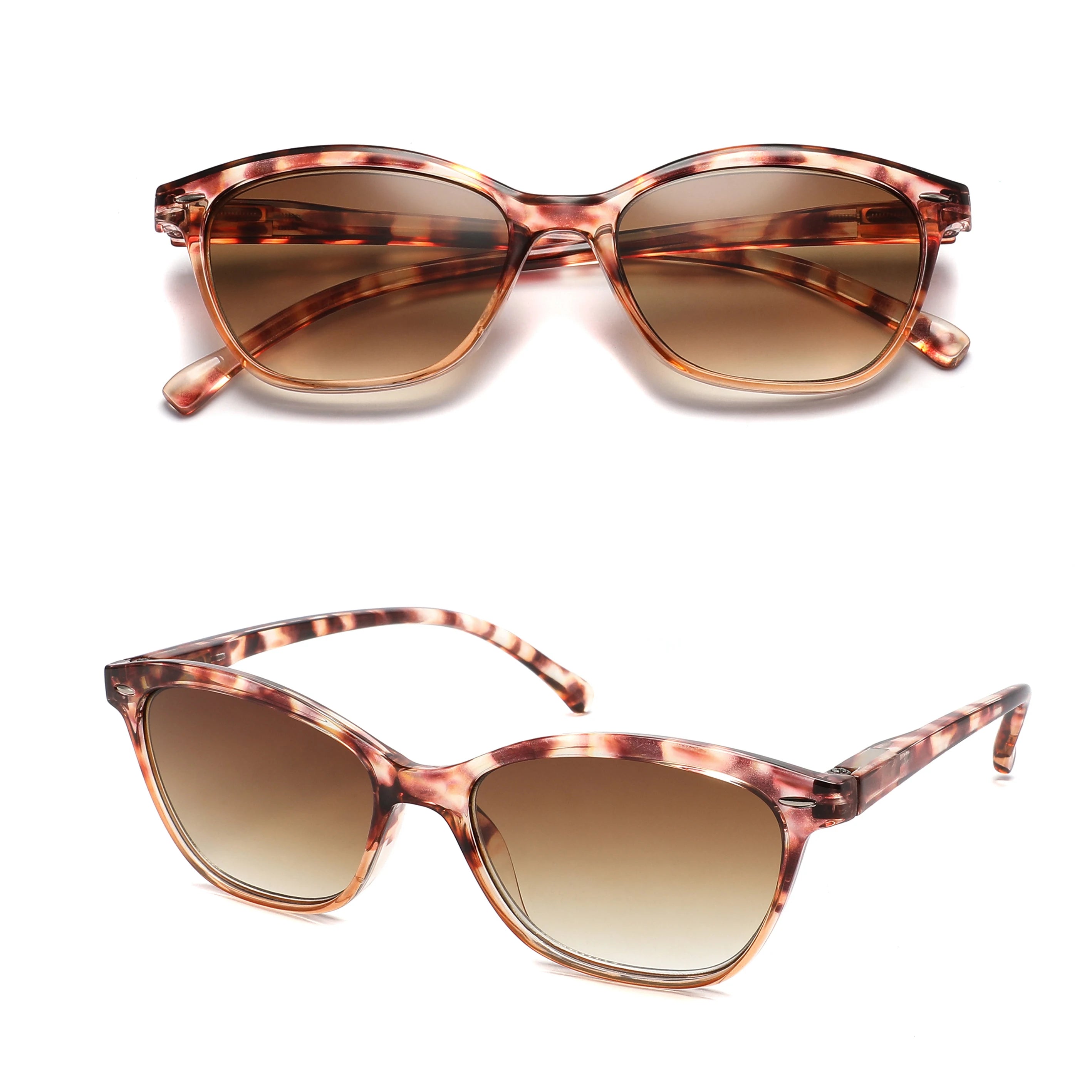 Lesesonnenbrille für Damen und Herren, quadratisch, klassischer Rahmen für den Außenbereich, Sonnenbrille, Lesebrille mit Dioptrien-Federscharnier