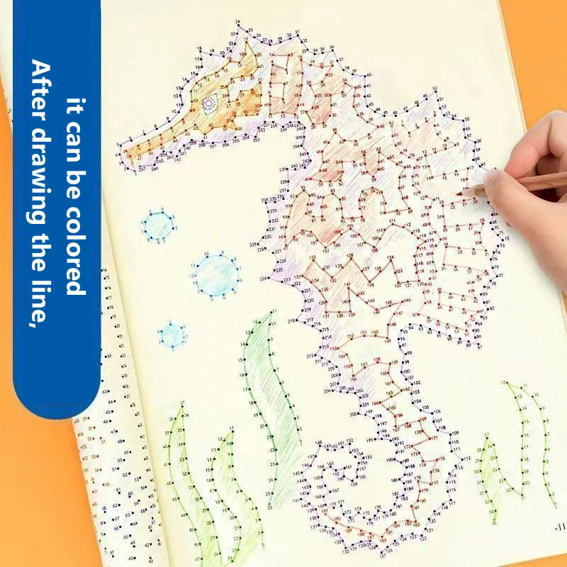 Fortschrittliches Magic Connect-the-Dots-Labyrinth-Spielbuch mit 46 Seiten, Malseiten für Konzentrationstraining, Übungen für logisches Denken