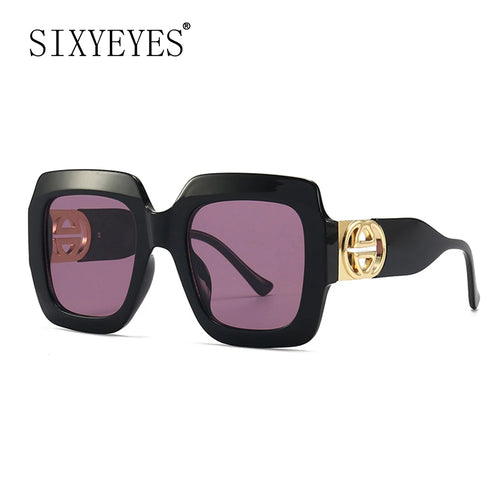 2024 Retro übergroße quadratische Sonnenbrille Frauen Luxusmarke Big Frame Sonnenbrille für Männer Vintage Punk Shades UV400 Tendy Brillen