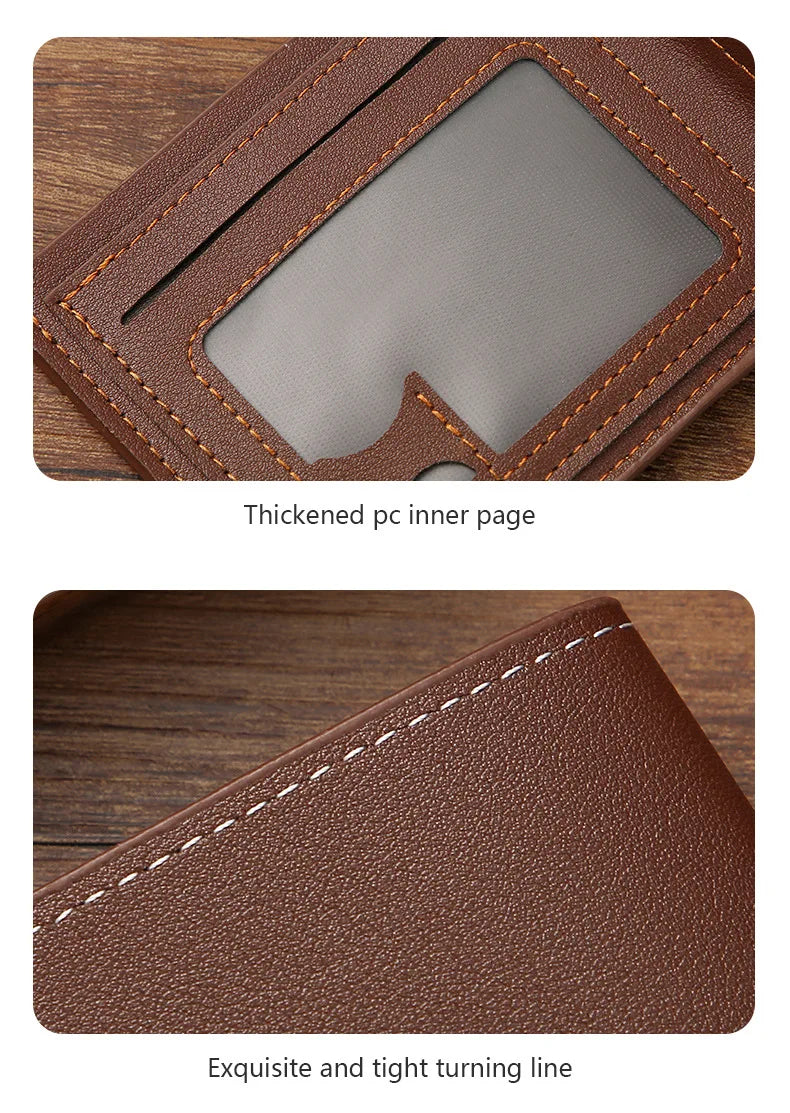Männer Slim Geld Clip Brieftasche Kreditkarte ID Halter Casual Männlich Leder Kurze Multi-kartenhalter Geldbörsen Geschäftsmann Bifold Brieftasche
