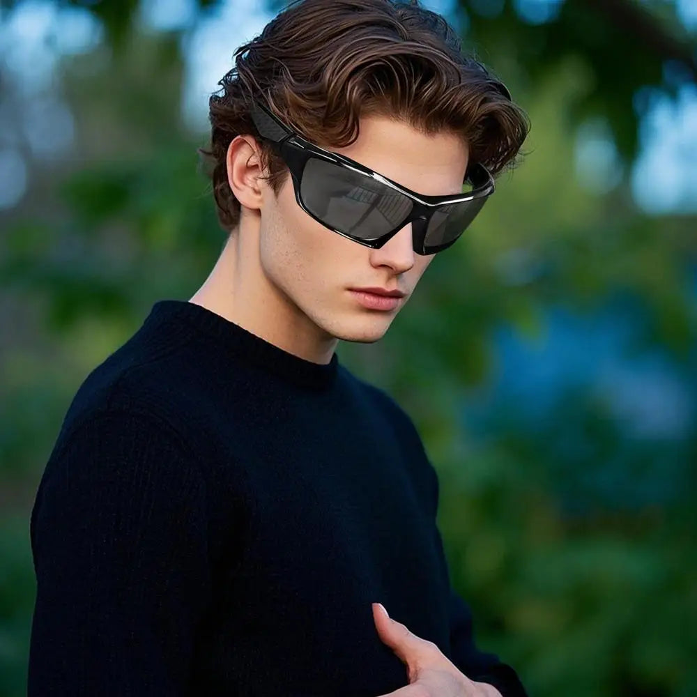 Polarisierte Sonnenbrille für Herren, umfassender Schutz, Sonnenbrille, bequemer, leichter Rahmen, Sportbrille zum Fahren, Angeln