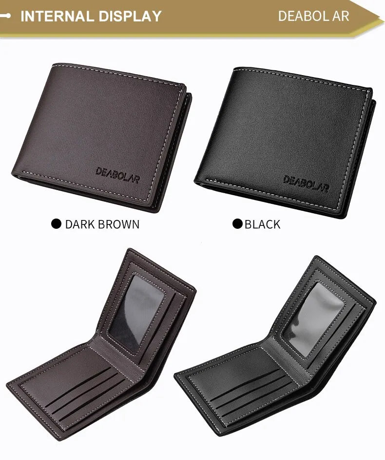 Pu Leder Männer kurze Brieftasche dünnen Stil Klapp junge Männer Kreditkarten halter Brieftasche