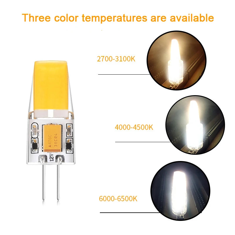 10PCS 12V AC/DC G4 COB Lampe LED AC/DC 12V Mais Licht 1,2W 2W 2,5W Scheinwerfer Kronleuchter Birne Ersetzen Halogen Lampen