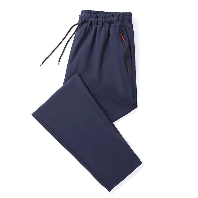 Männer Casual Hosen Gerade Slim Fit Elastische Taille Jogger Koreanische Klassische Blau Schwarz Grau Männliche Marke Hosen Plus Größe