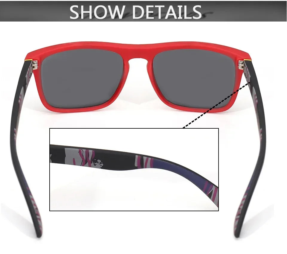 Klassische quadratische polarisierte Unisex-Outdoor-Sport-Sonnenbrille zum Angeln, Jagen, Radfahren, Fahren, Bergsteigen, UV400, blendfrei