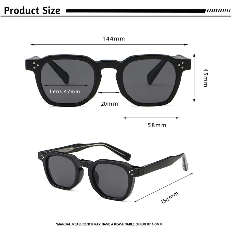 CATERSIDE Modische Herren-Sonnenbrille, kleiner Rahmen, quadratisch, personalisiertes Design, Sonnenbrille für Damen, Reisen, Party, Business, Festival, Geschenk