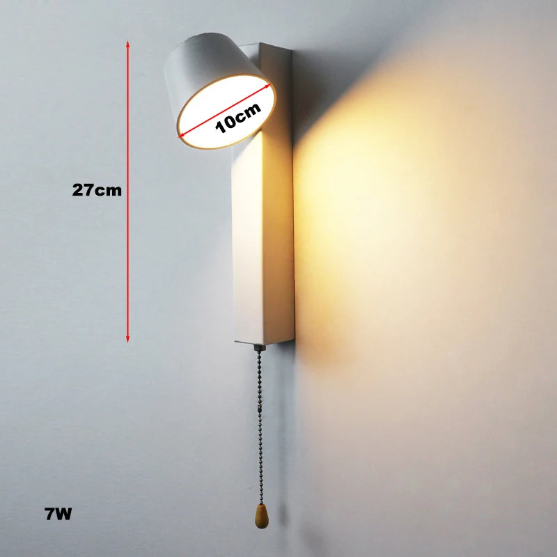 Nordic Wand Lampen mit Pull Schalter Abajur Para Quarto Lampe De Chevet Lampe für Schlafzimmer Arandela Wohnkultur Decoracion Ha