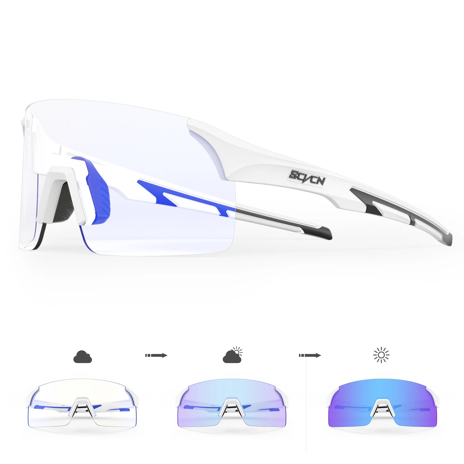 SCVCN Photochrome Sonnenbrille Outdoor Sport Fahrrad Radfahren Gläser Mann MTB Klettern Gläser Brillen Frauen Fahren Fahrrad Brille