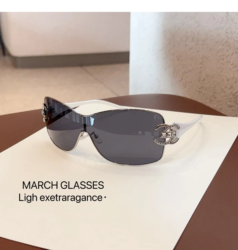 Neue Verbundene Luxus Frauen Sonnenbrille Übergroßen Frau Sonnenbrille Schwarz Brillen Trendy Männer Glas Lentes De Sol Mujer 2025