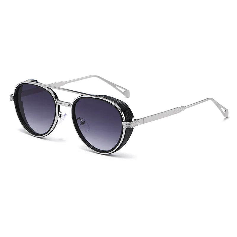 2026 Neue Luxus Steampunk Sonnenbrille, Metallrahmen Ovale Vintage-Brille, Modische Sonnenbrille für Damen, Fahrerbrille für Herren