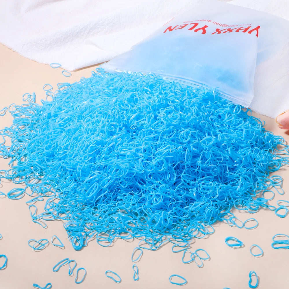 500/1000/2000 stücke Mädchen bunte Einweg Gummiband Haar gummis Stirnband Kinder Pferdes chwanz Halter Bänder Kinder Haarschmuck