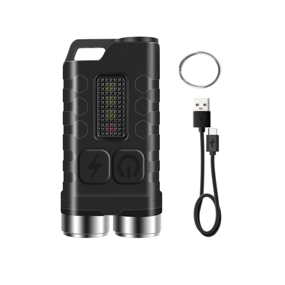BORUiTV3/V10 LED-Schlüsselanhänger-Licht, leistungsstarke EDC-Taschenlampe, wiederaufladbare Taschenlampe vom Typ C, mit rotem UV-Licht, Angellampe