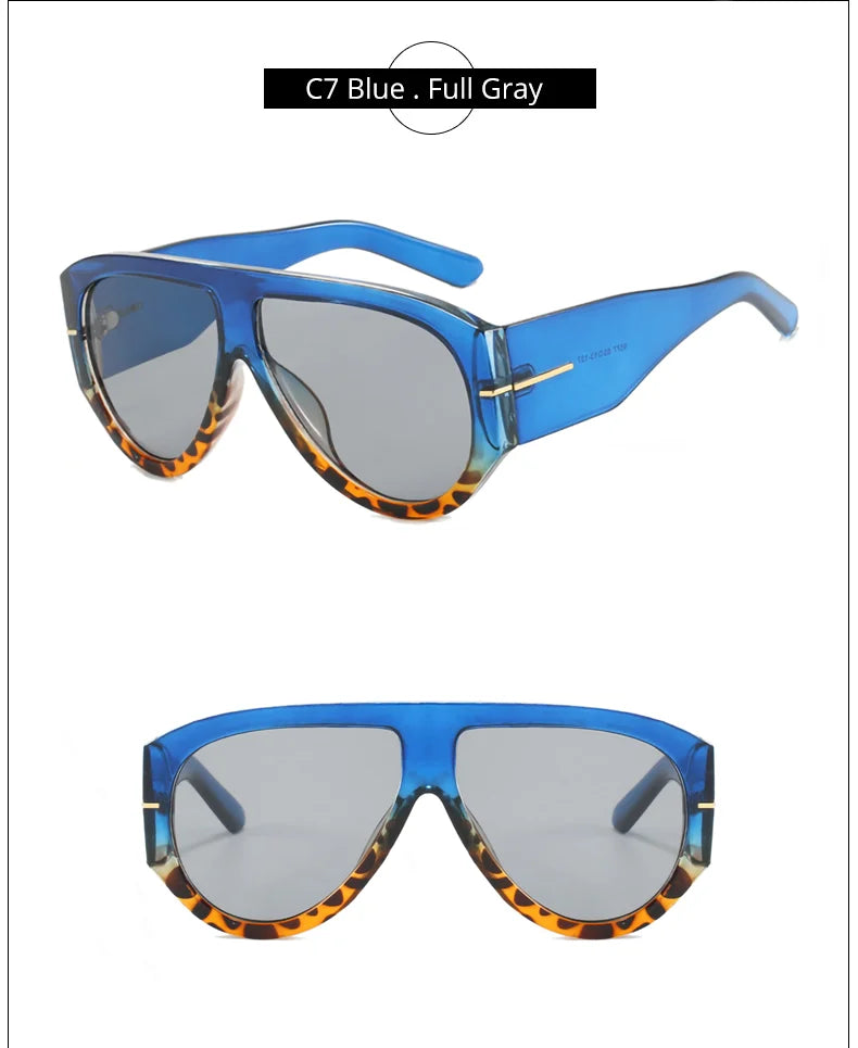 2025 Übergroße Piloten-Sonnenbrille für Damen und Herren UV-Schutz Stilvolle Eyewear Dickrahmige Einzigartige Luxus-Designer-Sonnenbrille
