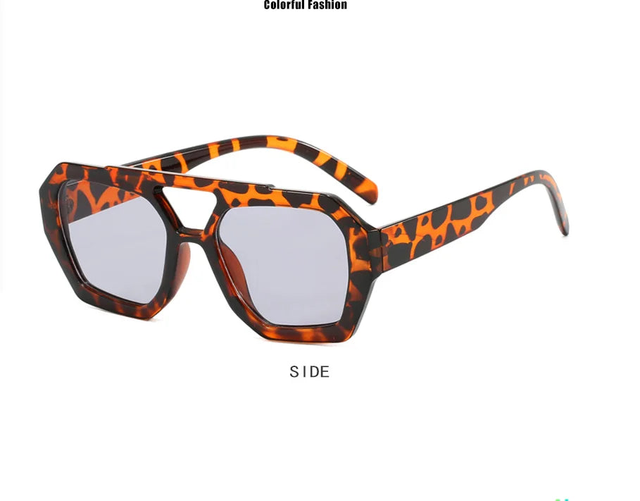 Grenzüberschreitende europäische und amerikanische Doppelstrahl-Sonnenbrille, unregelmäßige Sonnenbrille, 2023, neue personalisierte Retro-Sonnenbrille, beliebt auf dem Intern