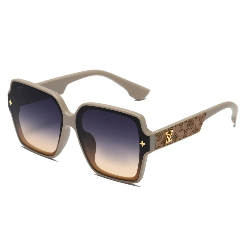 Modische Sonnenbrille mit quadratischem Rahmen für Damen, luxuriöser UV-Schutz, großer Rahmen, All-Match DS-8052-1