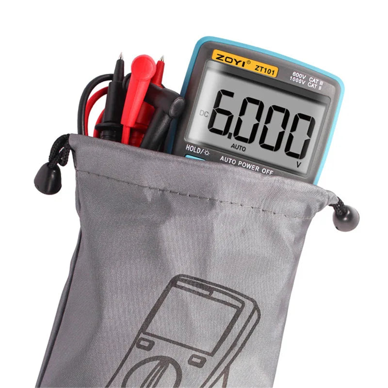 ZOYI Pocket Automatik Range Digitalmultimeter ZT101 Tragbare Taschenuhr, Werkzeugkasten mit Uhr