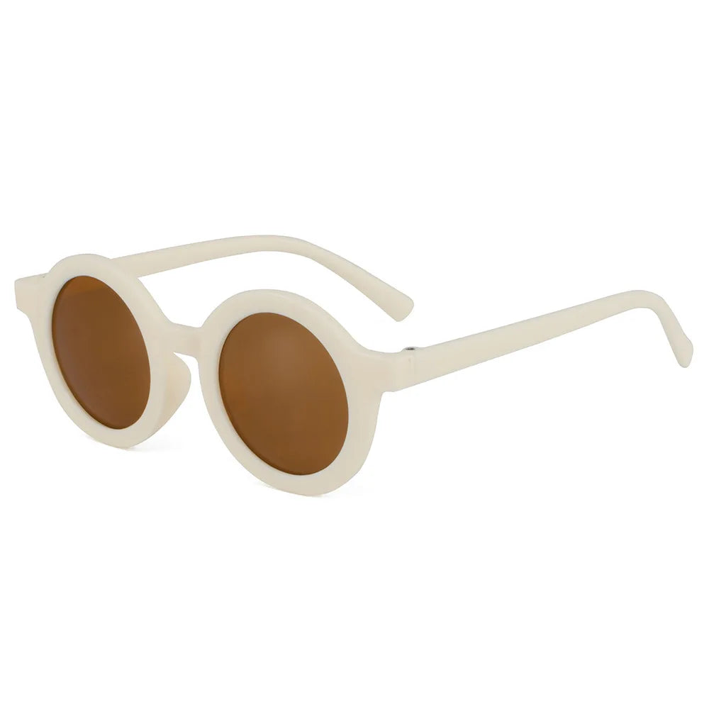 Kindersonnenbrille, runder Rahmen im Einsatzstil, Baby-Sonnenbrille für 1–7 Jahre alte Babys, Sonnenschutz, Sonnenschutz
