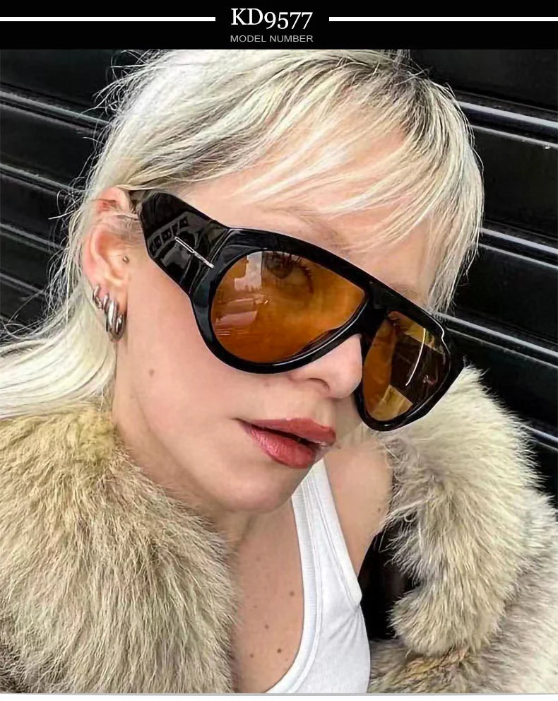 2025 Übergroße Piloten-Sonnenbrille für Damen und Herren UV-Schutz Stilvolle Eyewear Dickrahmige Einzigartige Luxus-Designer-Sonnenbrille
