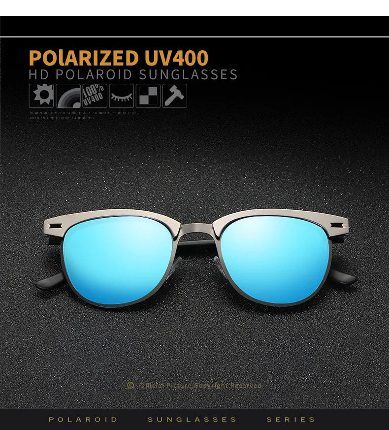 Polarisierende Sonnenbrille Männer Kleine Runde Rahmen Retro Flow Sonnenschutz UV Gläser Sport Outdoor Reise Brillen T248