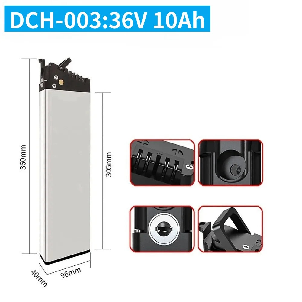 48V 17Ah 15Ah 12,8Ah 10,4Ah 36V 10Ah 12Ah 15Ah DCH-003 DCH-006 DCH-009 350W~1000W Motorbatterie