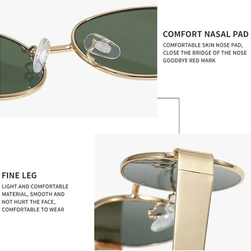 Luxuriöse Marken-Sonnenbrille aus Metall für Damen und Herren, Unisex, Designer-Mode-Sonnenbrille, ovale, stilvolle Unisex-Brillenschirme