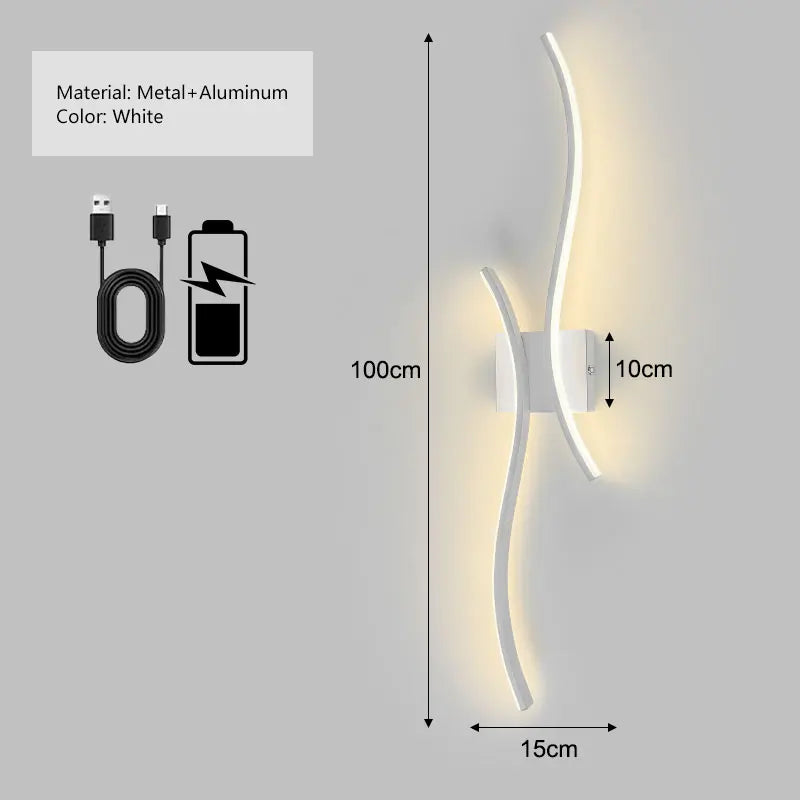 Wiederaufladbare, batteriebetriebene LED-Wandleuchte mit Fernbedienung, kabelloser USB-Touch-Schalter, dimmbare LED-Wandleuchten, Wandlampen