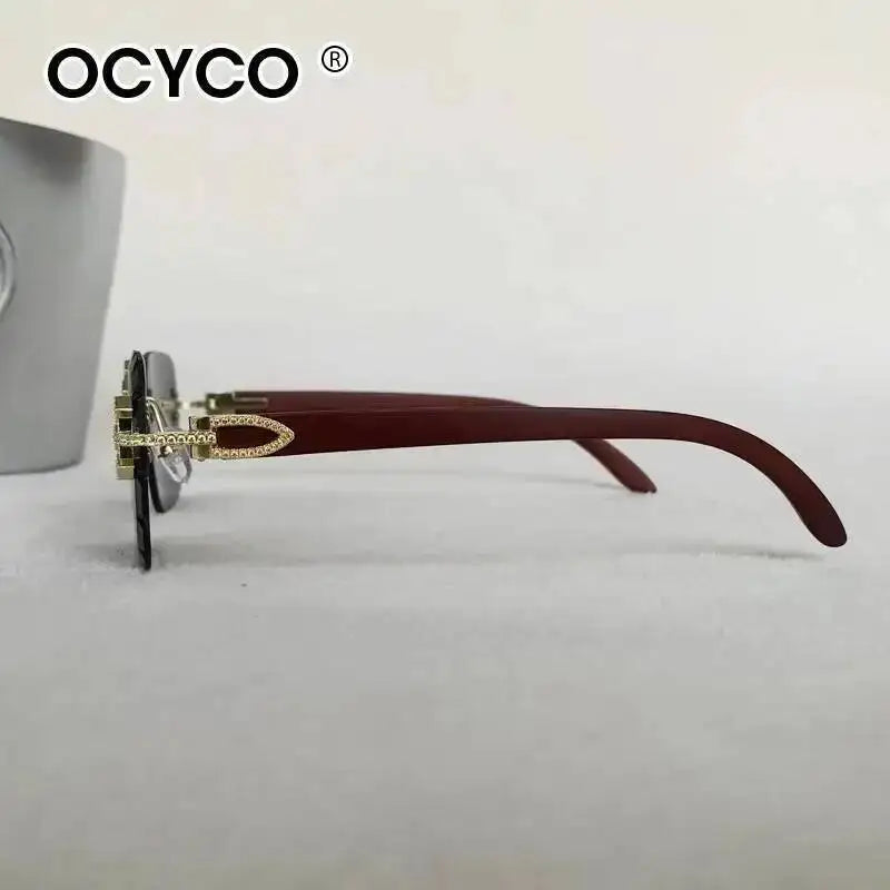 2026 Neue Steampunk Randlose Quadratische Sonnenbrille für Herren Luxusmarke Vintage Schneidgläser Sonnenbrille Trendige Schattierungen Eyewear UV400