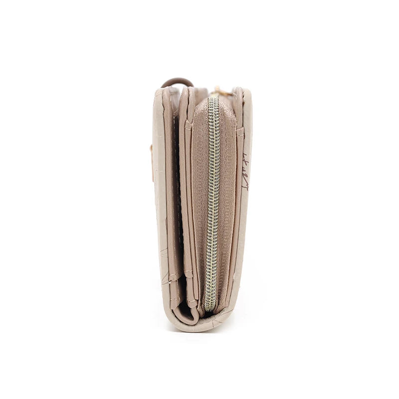 Geldbörse – langer Stil, koreanische Ausgabe, PU-Leder, bedruckt, mit Reißverschluss, gefaltet, mit mehreren Deckkraft, modisch, vielseitig, bedruckter Reißverschluss