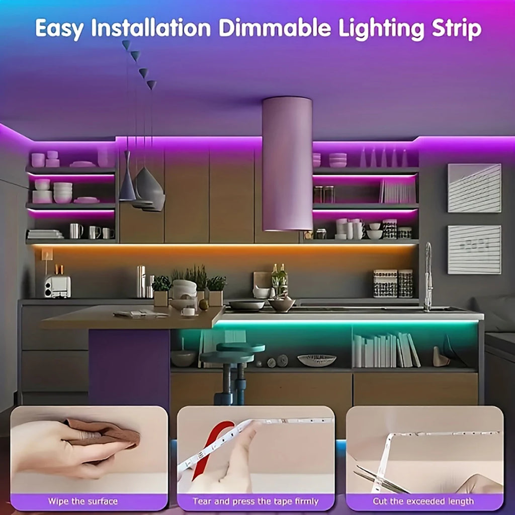 LED-Streifenlichter mit 44-Tasten-Fernbedienung, 1 m, 5 m, 10 m, 20 m, RGB-Band, LED-Wand, Zimmer für Zuhause, Schlafzimmer, Party, Dekoration, TV-Hintergrundbeleuchtung