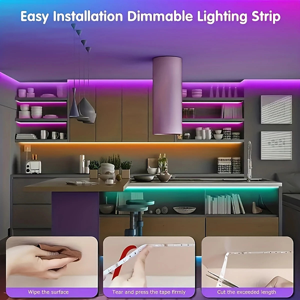 LED-Streifenlichter mit 44-Tasten-Fernbedienung, 1 m, 5 m, 10 m, 20 m, RGB-Band, LED-Wand, Zimmer für Zuhause, Schlafzimmer, Party, Dekoration, TV-Hintergrundbeleuchtung