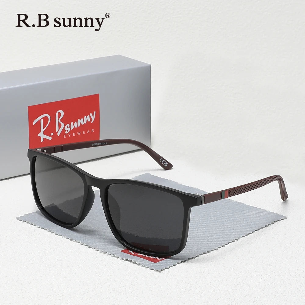Klassische rechteckige Sonnenbrille für Männer und Frauen, zum Fahren, Angeln, UV400-Schutz, polarisierte Modebrille