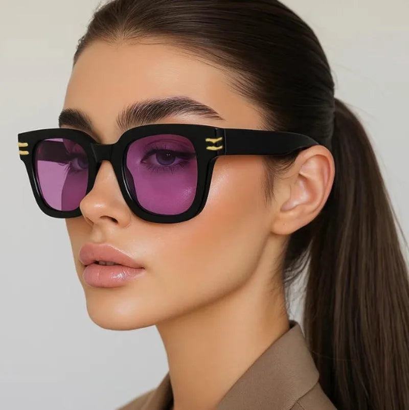 Quadratische, übergroße Sonnenbrille 2025, trendige Premium-UV-blockierende Fahrsonnenbrille für Männer und Frauen, Persönlichkeit, Unisex-Brillenschirme