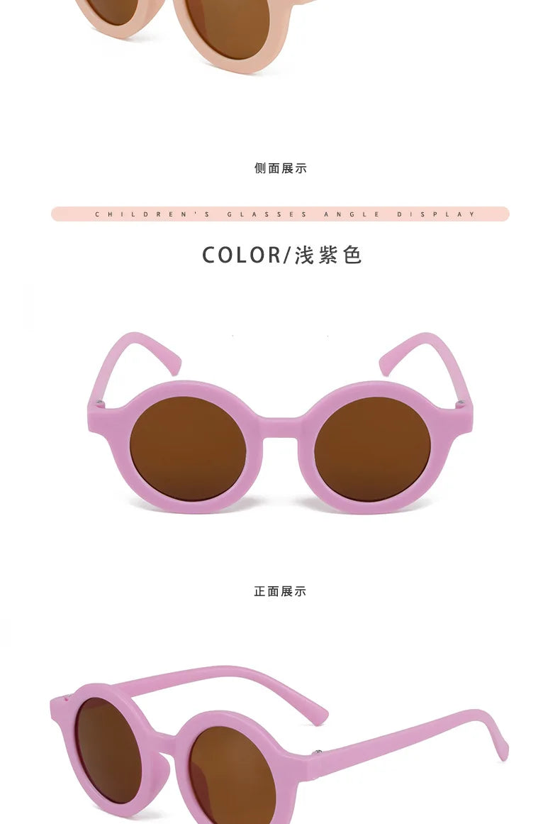 Kindersonnenbrille, runder Rahmen im Einsatzstil, Baby-Sonnenbrille für 1–7 Jahre alte Babys, Sonnenschutz, Sonnenschutz