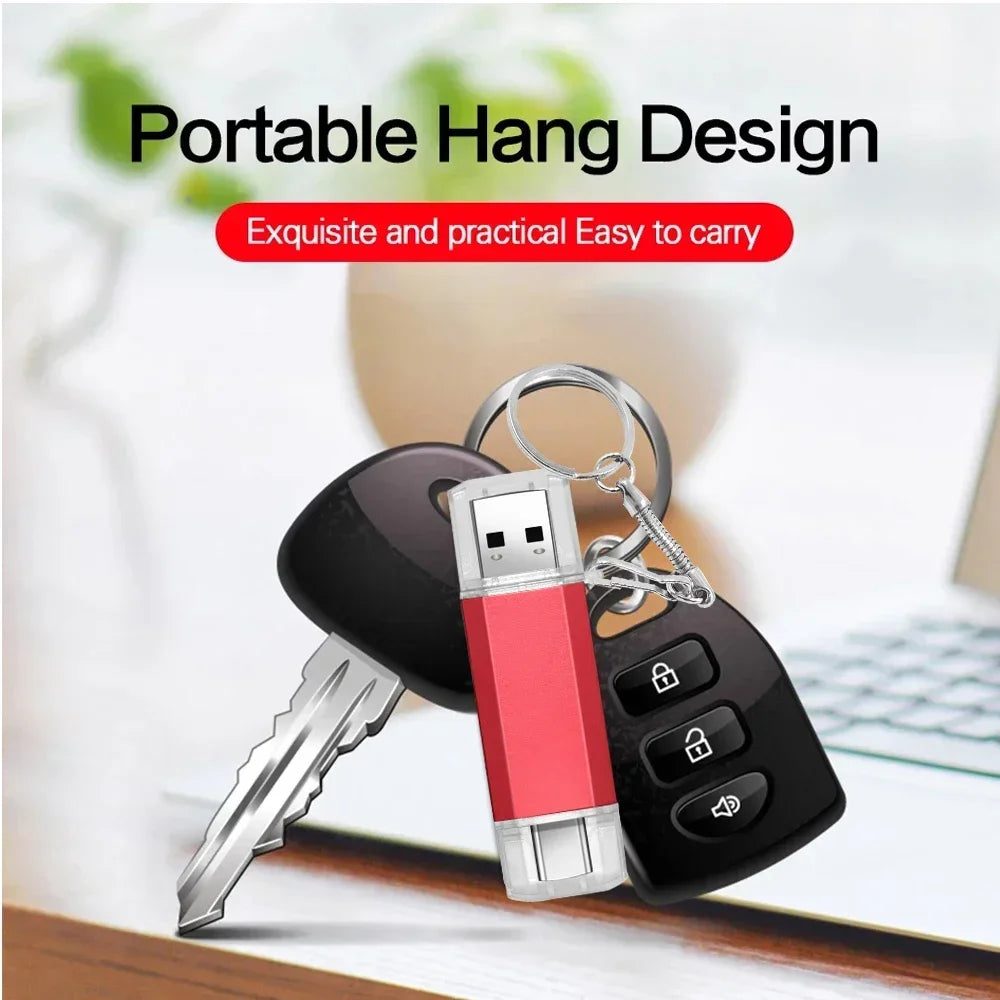 Typ-C 2 IN 1 Hochgeschwindigkeits-OTG-USB-Flash-Laufwerk TYP C Pen Drive 128 GB 64 GB 32 GB 16 GB 8 GB 4 GB Pendrive USB 2.0 Memory Stick