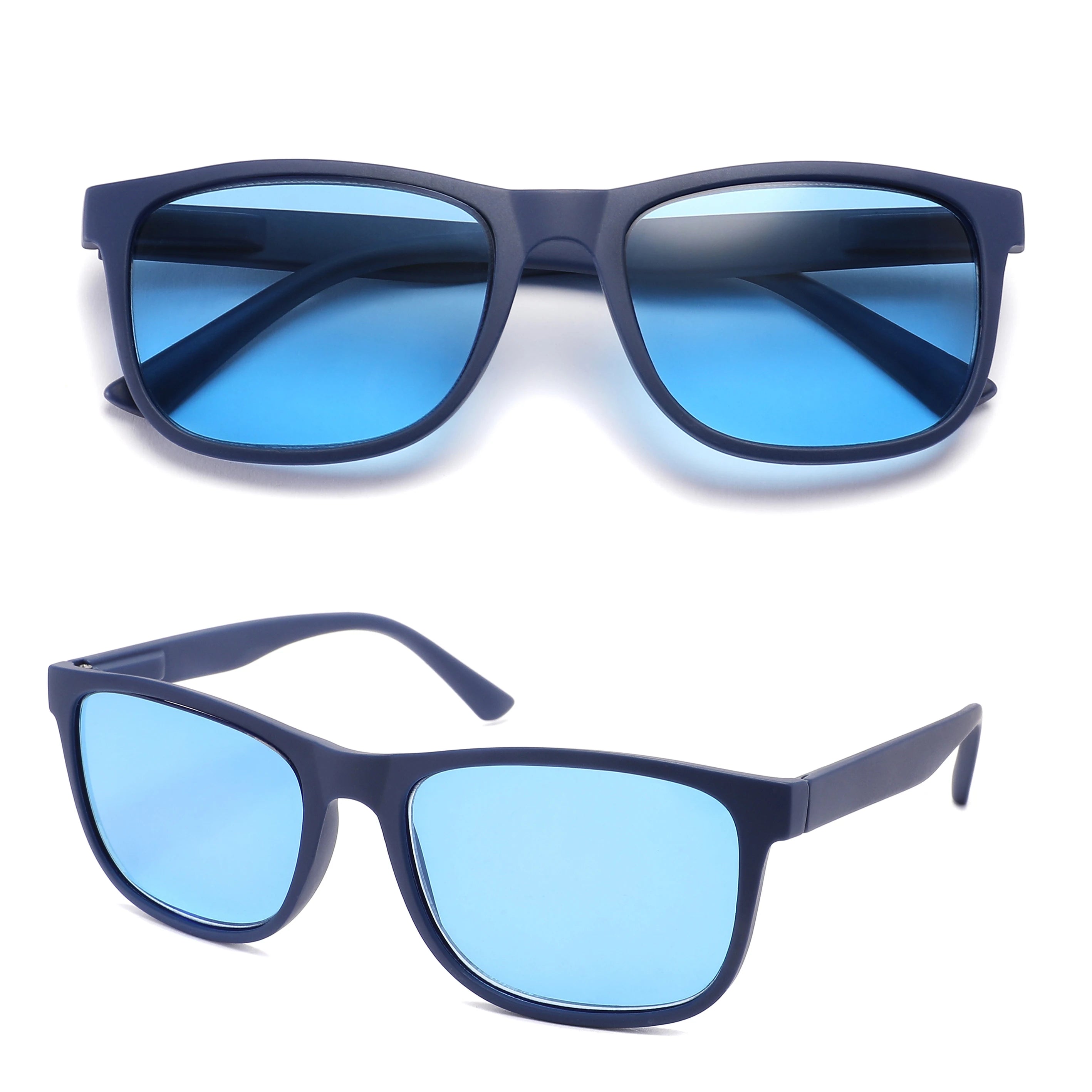 Lesesonnenbrille für Damen und Herren, quadratisch, klassischer Rahmen für den Außenbereich, Sonnenbrille, Lesebrille mit Dioptrien-Federscharnier