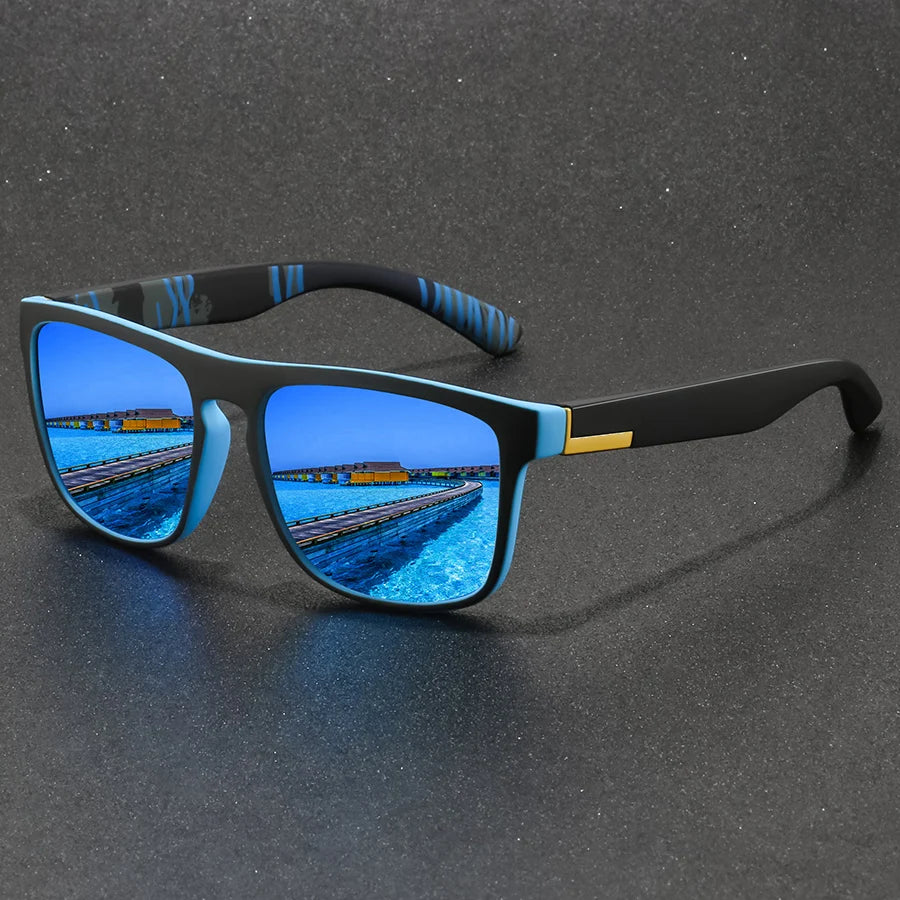 Mode Vintage quadratische Sport Sonnenbrille Männer Frauen Angeln fahren Mann Luxusmarke Designer Sonnenbrille Anti-Blend-Brille uv400