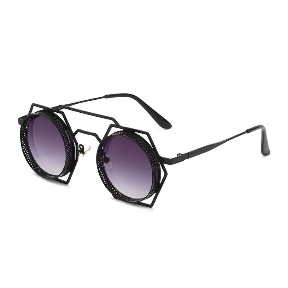 Steampunk Runde Sonnenbrille Frauen Männer Gothic Metall Rahmen Fahren Sonnenbrille Weibliche Stilvolle Goggle UV400 Shades Brillen Oculos