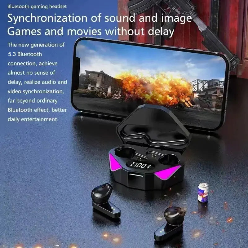TWS Drahtloses Bluetooth-Headset, LED-Display, Gamer-Ohrhörer mit Mikrofon, kabellose Kopfhörer, Geräuschunterdrückung, Bluetooth-Kopfhörer X15